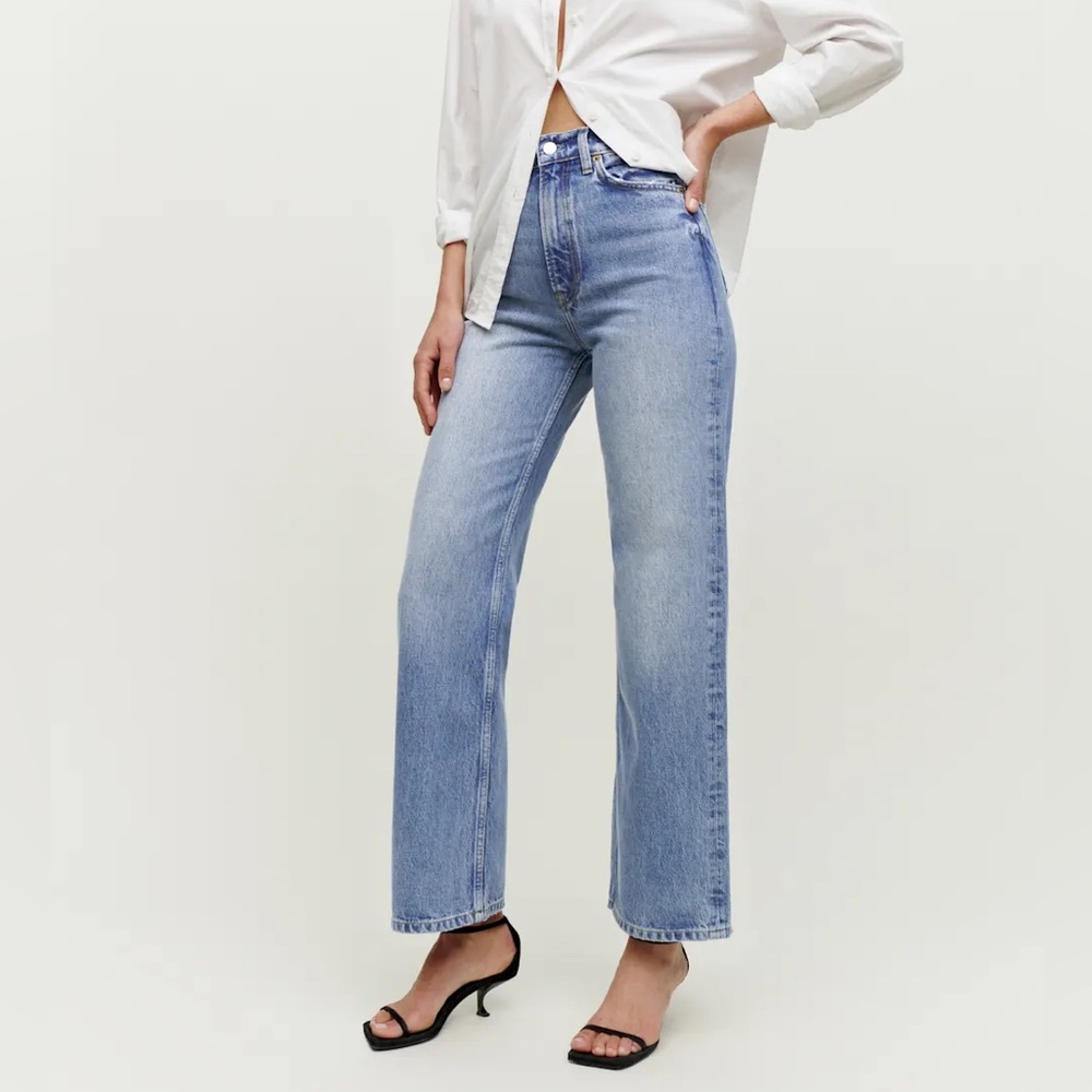 Reformation Light Blue Straight Leg Jeans